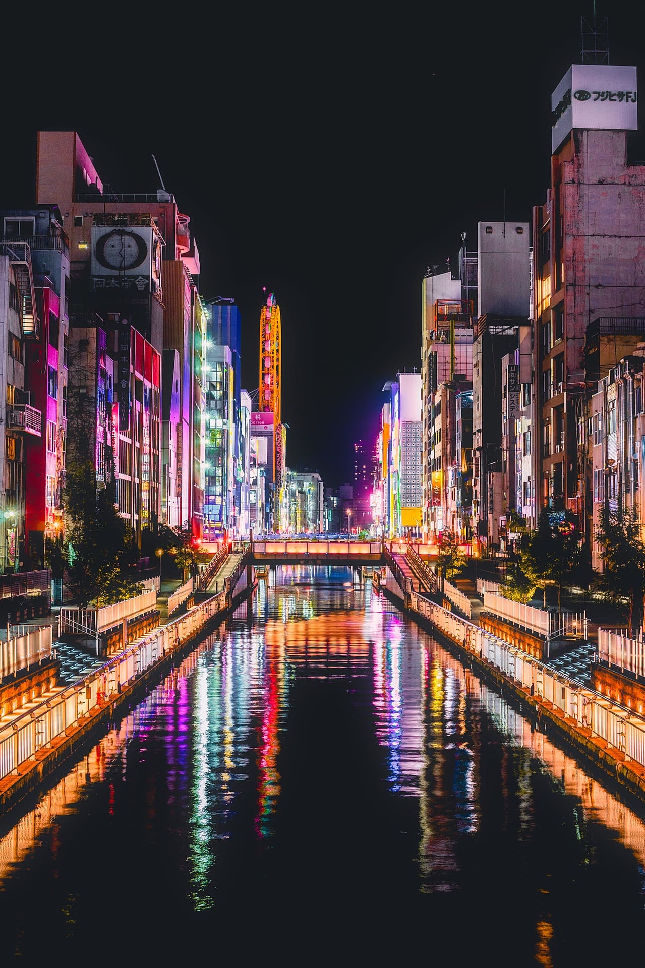 A beautiful night street views in city of Japan. Golive Japan.